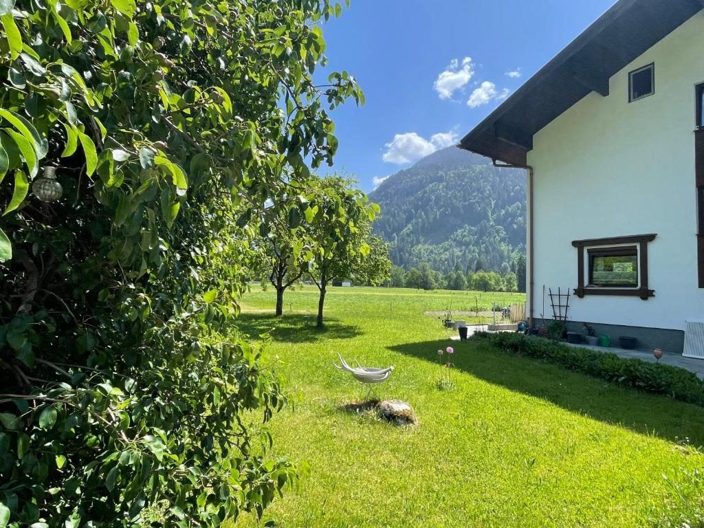 Garten mit Obstbäumen an der Ferienwohnung Whiteberg in Schruns